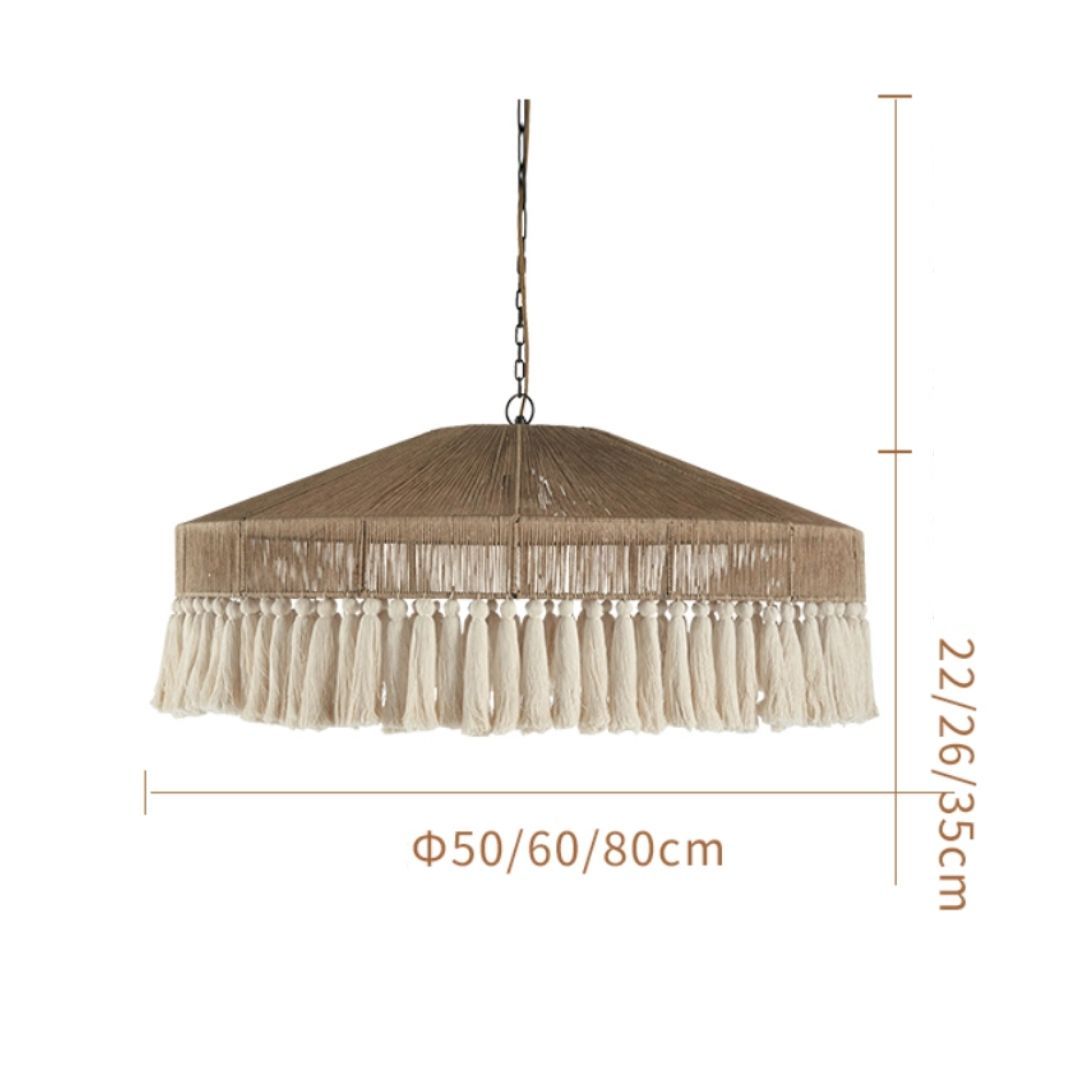 Bohemian Vintage Rope Tassel Pendant Light-labpiecesign