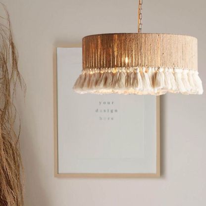 Bohemian Vintage Tassel Pendant Light For Indoor-labpiecesign