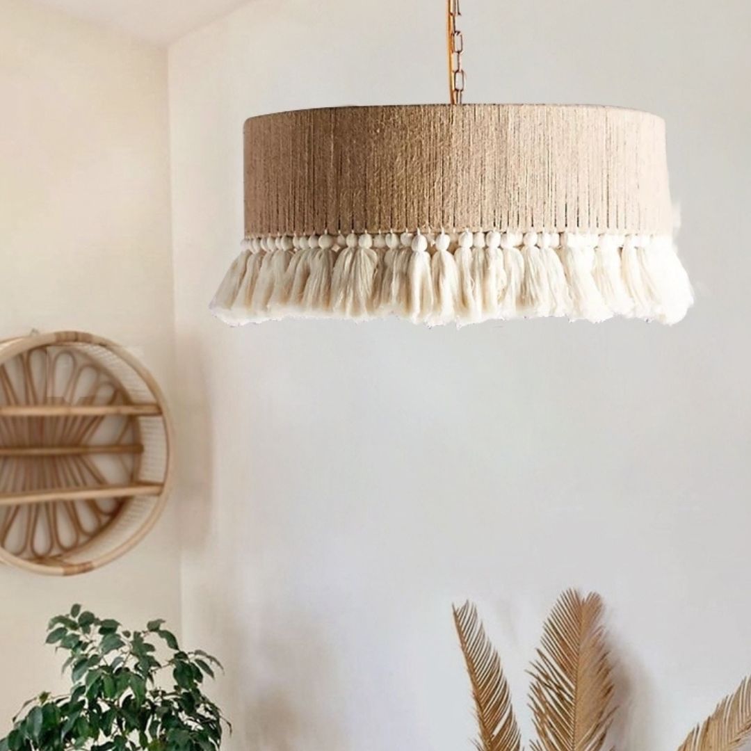 Rustic Pendant Light - Bohemian Vintage Tassel | Labpiecesign ...
