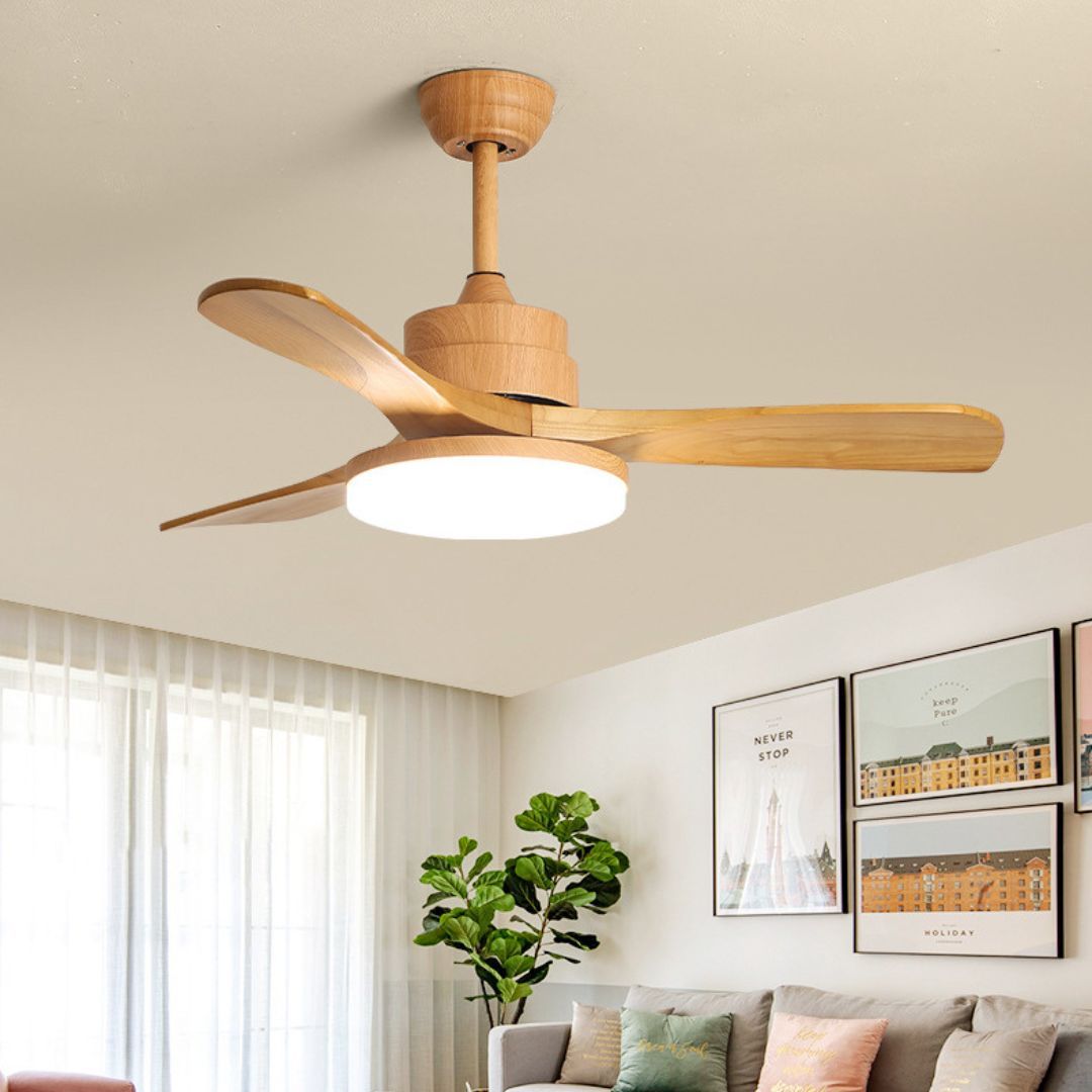 Nordic Japanese style simple modern mute 5 blades led Ceiling Fan-labpiecesign