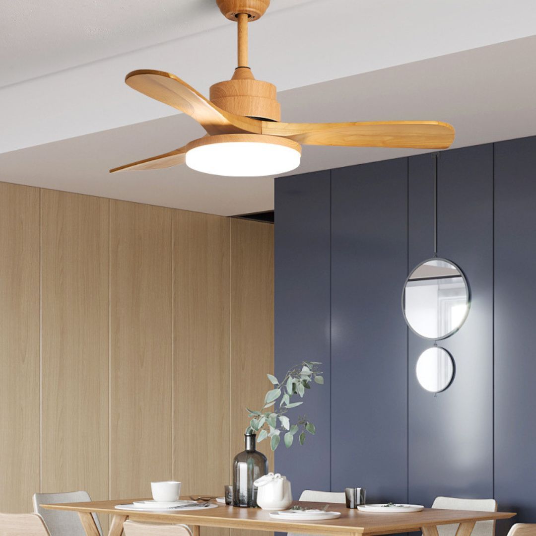 Nordic Japanese style simple modern mute 5 blades led Ceiling Fan