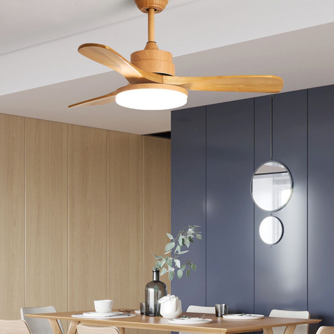Nordic Japanese style simple modern mute 5 blades led Ceiling Fan-labpiecesign