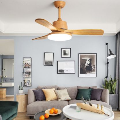 Nordic Japanese style simple modern mute 5 blades led Ceiling Fan-labpiecesign