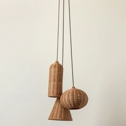 Japanese Rattan Dining Room Wabi-sabi Ratten Home Decor Pendant Light-labpiecesign