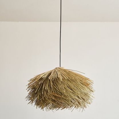 Japanese Wabi-Sabi Rattan Living Room Chandelier Retro Straw Lamp-labpiecesign