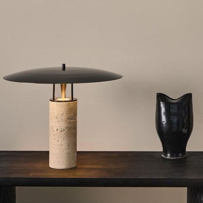 Modern bedside lamp minimalist marble travertine living room table lamp light -labpiecesign