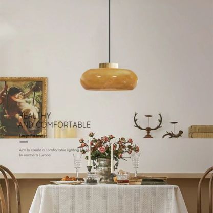 French Medieval Light Memphis Brass Glass Ceiling Lamp -labpiecesign