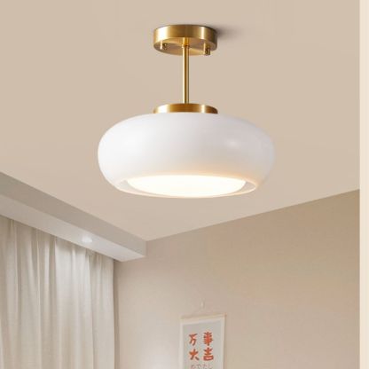French Medieval Light Memphis Brass Glass Ceiling Lamp -labpiecesign