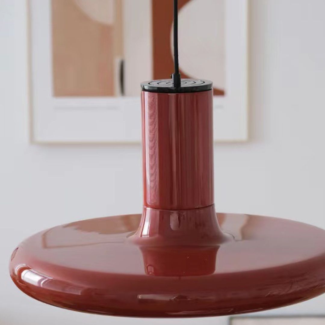 Nordic Creative Medieval Red Flying Saucer Lamp For Dining Room Modern Pendant Light-labpiecesign