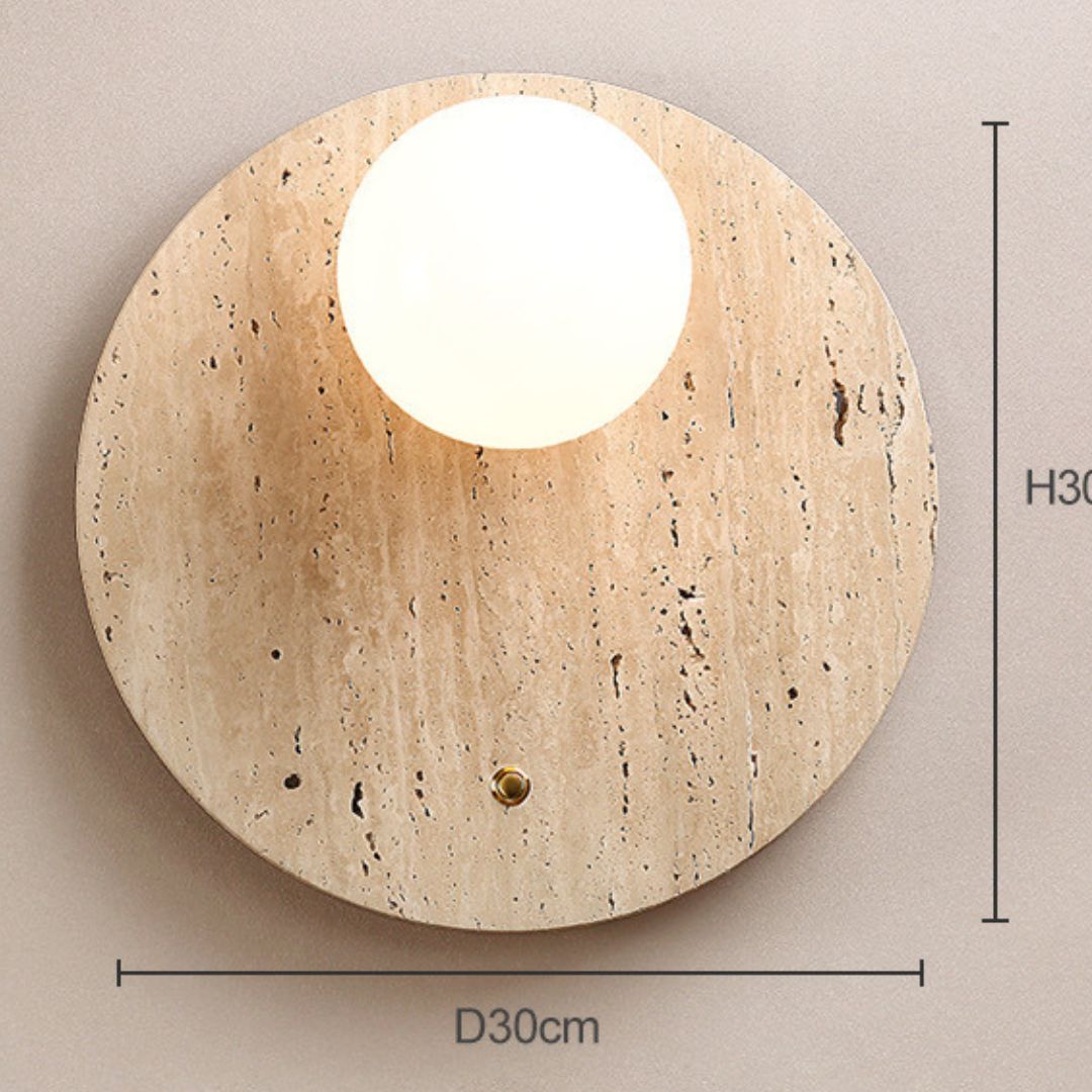 Yellow Cave Stone Wall Lamp Japanese Style Wabi-Sabi Style Bedside Wall Lamp-labpiecesign