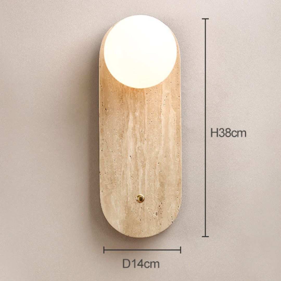 Yellow Cave Stone Wall Lamp Japanese Style Wabi-Sabi Style Bedside Wall Lamp-labpiecesign