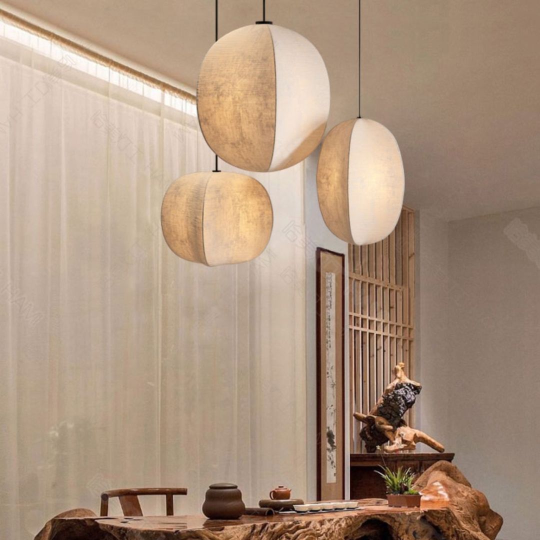 Japanese Style Wabi-sabi Style Pendant Light Fabric Pendant Lamp