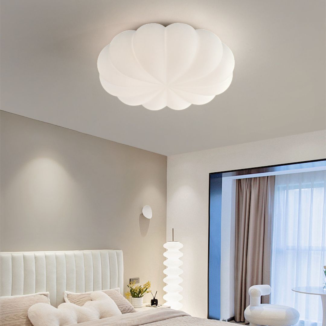 Cream Style Bedroom Lamp Nordic Ins Warm And Romantic Pumpkin Ceiling Lamp