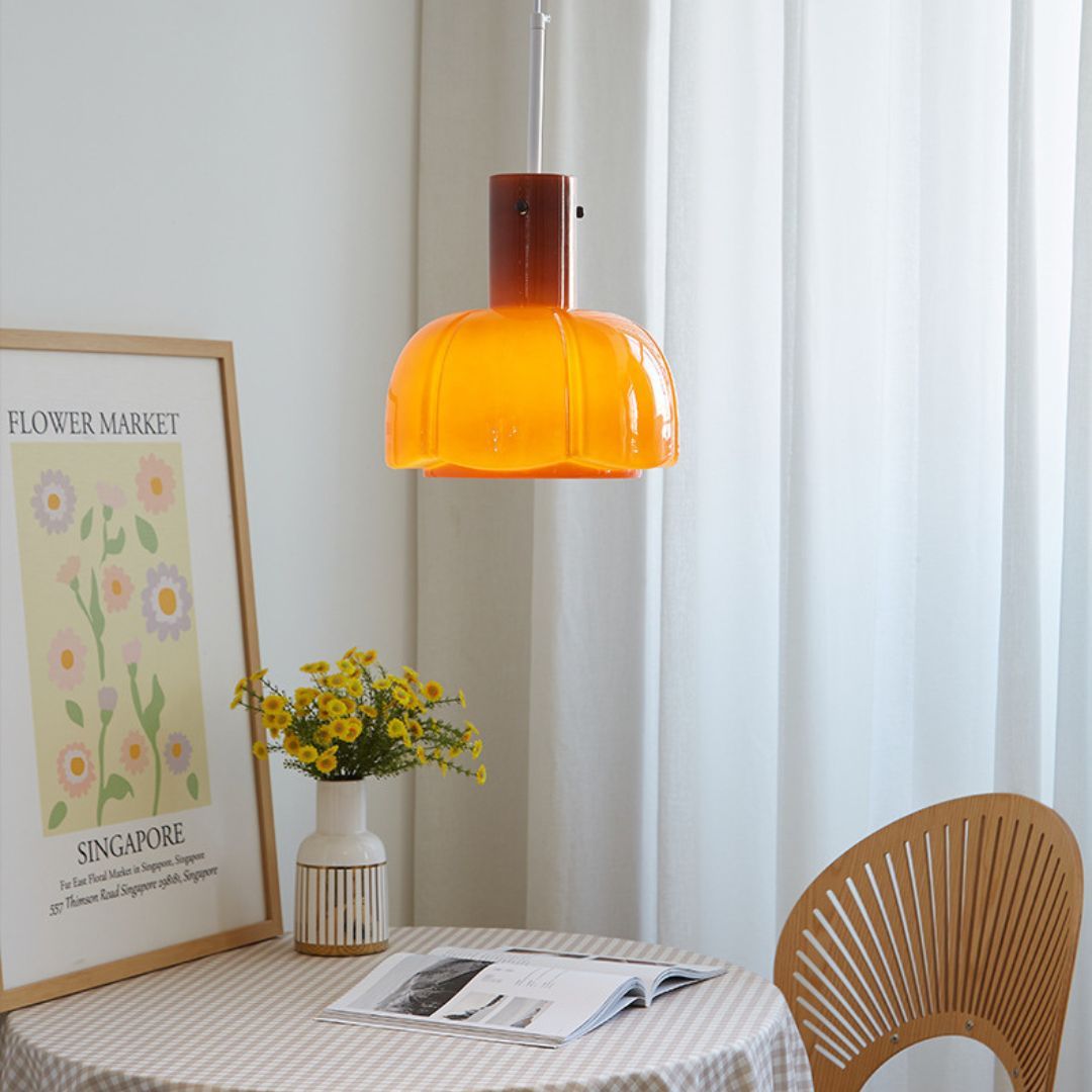Nordic Retro Bud Glass Pendant Light Bedside Lamp
