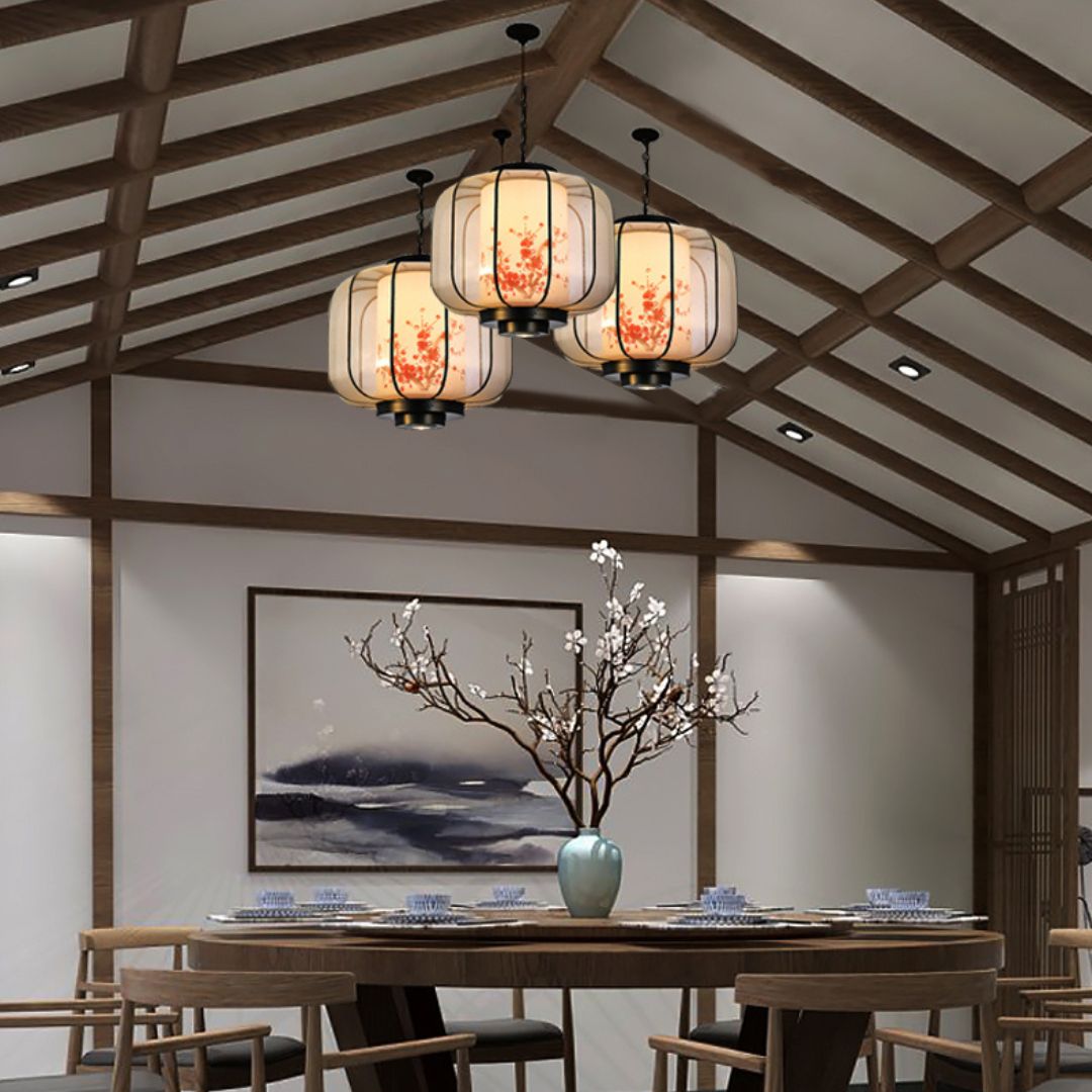 New Chinese Style Plum Blossom Lantern Restaurant Pendant Light