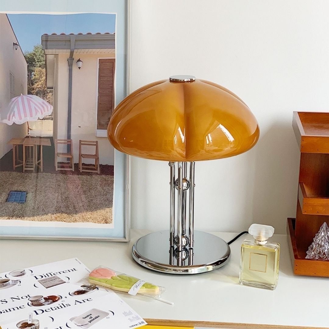 Medieval Bauhaus Bedroom Eye Protection Table Lamp Light luxury Retro Bedside Creative Pumpkin Lamp