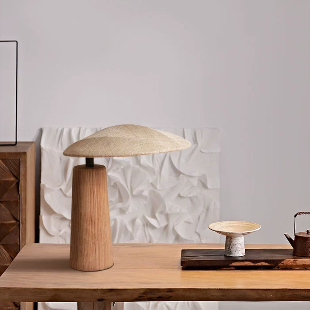 Wabi-sabi Table Lamp Simple Solid Wood Bedroom Bedside Desk Lamp