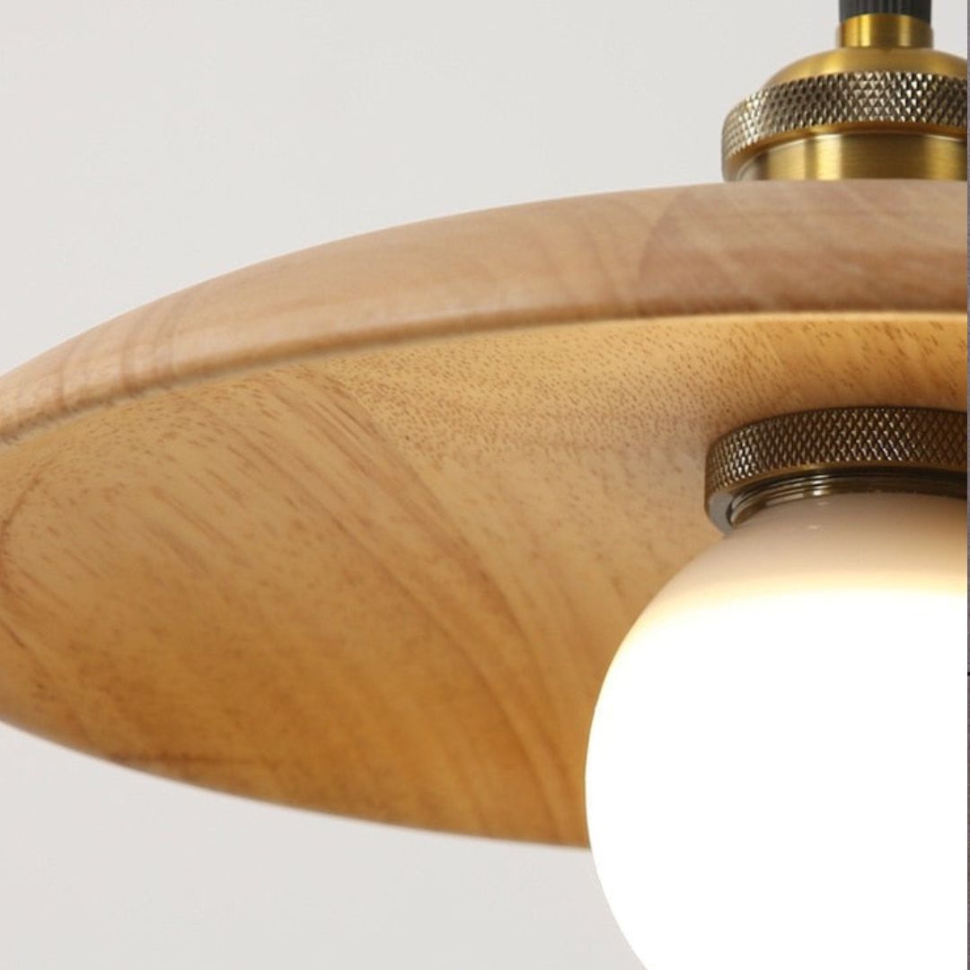 Retro Solid Wood Pendant Light