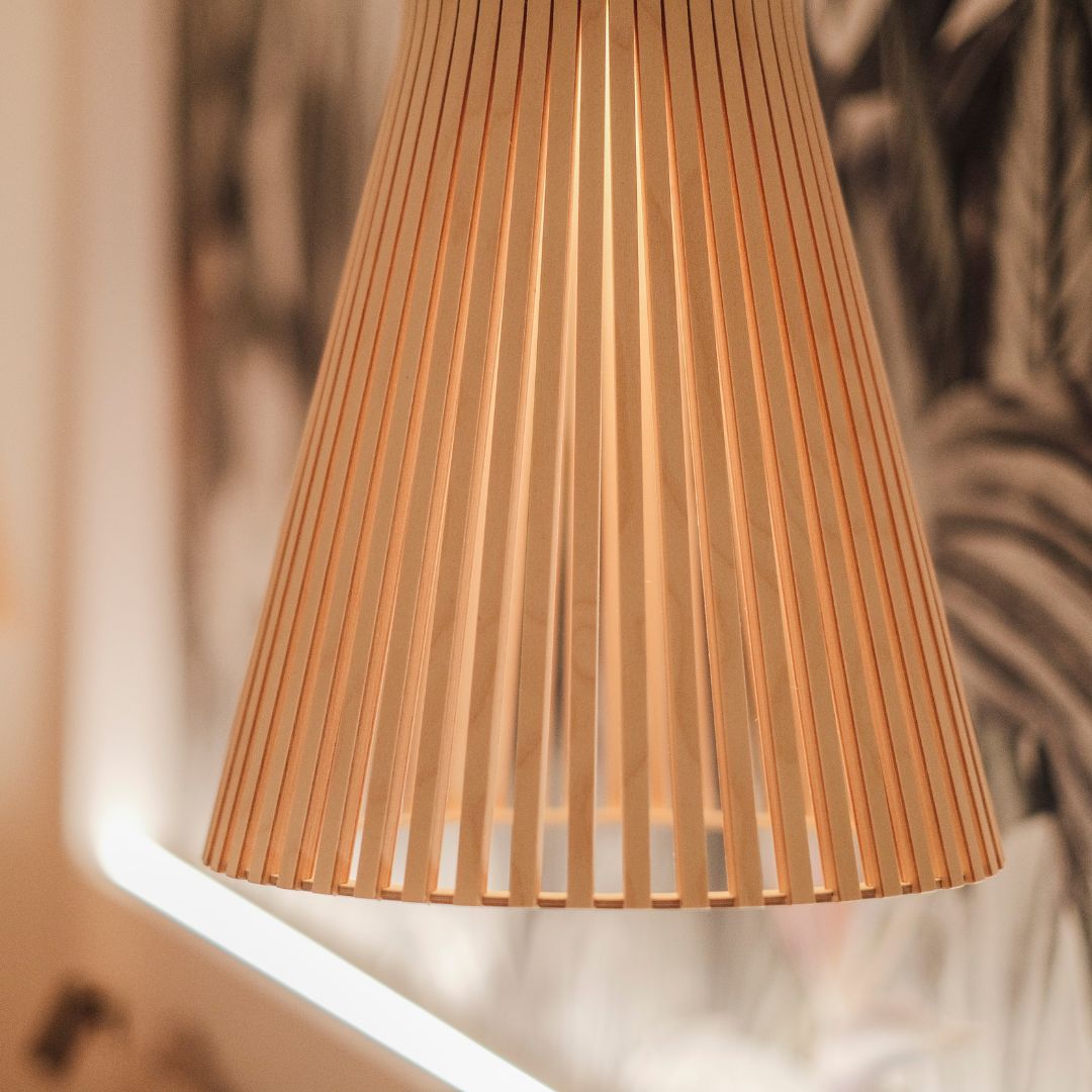 Japanese Creative Wooden Light Tapered Bamboo Pendant Light -labpiecesign