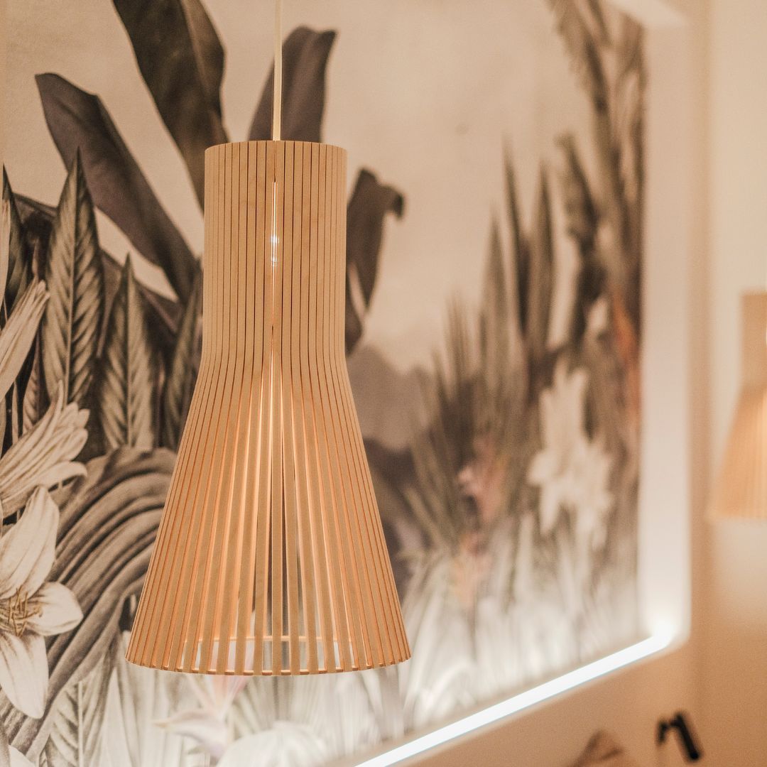 Japanese Creative Wooden Light Tapered Bamboo Pendant Light -labpiecesign