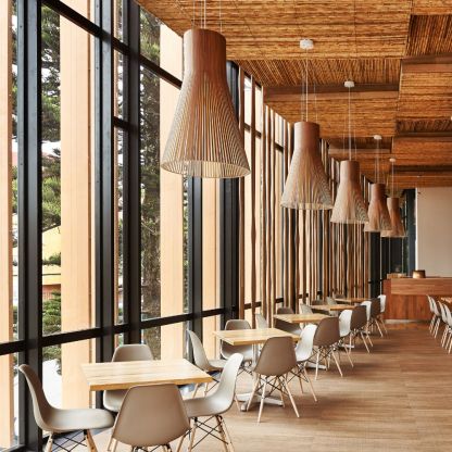 Japanese Creative Wooden Light Tapered Bamboo Pendant Light -labpiecesign