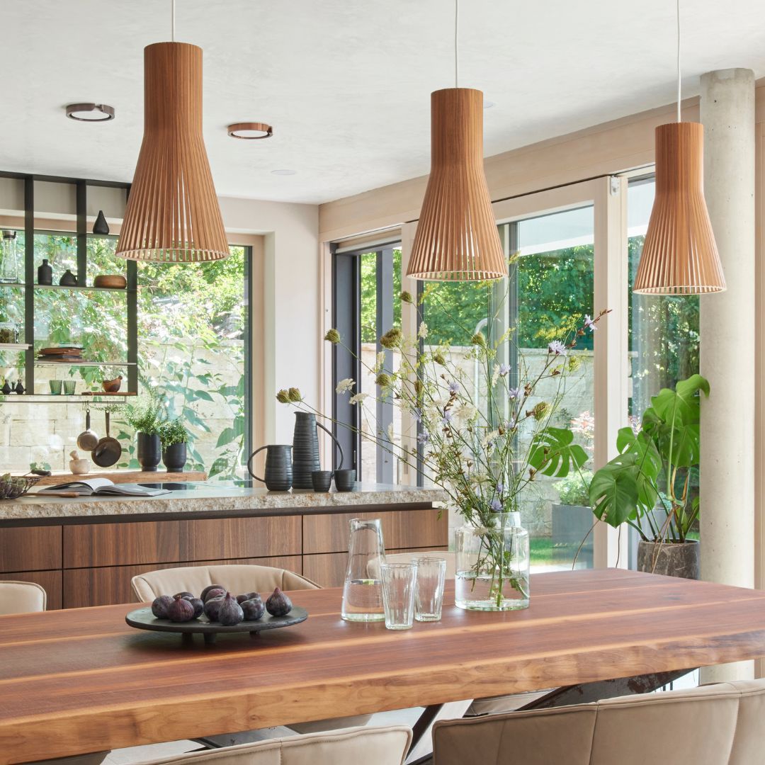 Japanese Creative Wooden Light Tapered Bamboo Pendant Light -labpiecesign