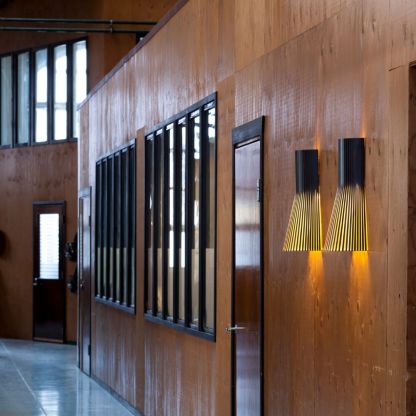 New Chinese Style Living Room Lamp Modern Minimalist Bamboo Wood Wall Lamp Uplight / downlight-labpiecesign