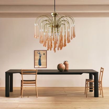 Italian Retro Water Drop French Snot Lamp Light Luxury Glass Chandelier-labpiecesign