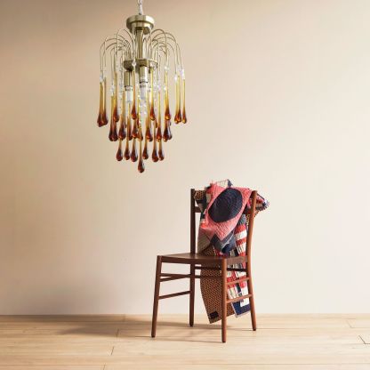 Italian Retro Water Drop French Snot Lamp Light Luxury Glass Chandelier-labpiecesign