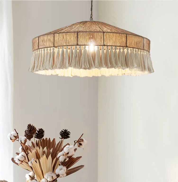 Bohemian Vintage Rope Tassel Pendant Light-labpiecesign