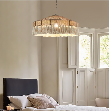 Bohemian Vintage Rope Tassel Pendant Light-labpiecesign