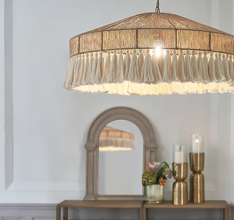 Bohemian Vintage Rope Tassel Pendant Light-labpiecesign