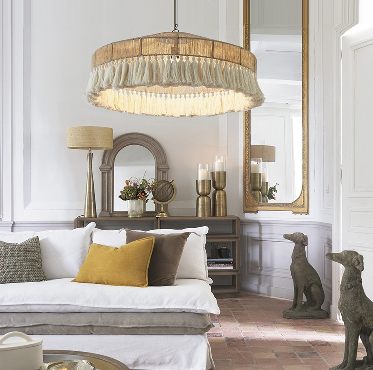 Bohemian Vintage Rope Tassel Pendant Light-labpiecesign