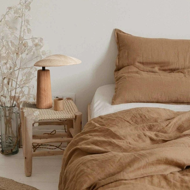 Wabi-sabi Table Lamp Simple Solid Wood Bedroom Bedside Desk Lamp-labpiecesign