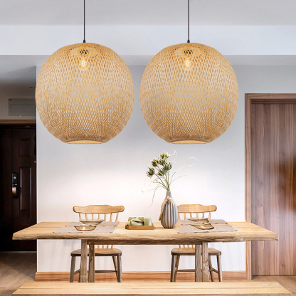 Bamboo Woven Chandeliers Decorative Pendant Lampshades-labpiecesign