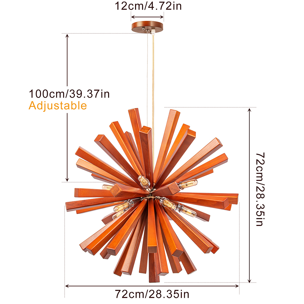 Nordic Creative Wooden Chandelier Flower-Shaped Dandelion Pendants Lights-labpiecesign