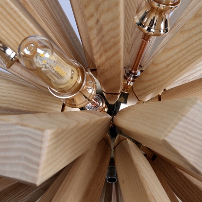 Nordic Creative Wooden Chandelier Flower-Shaped Dandelion Pendants Lights-labpiecesign