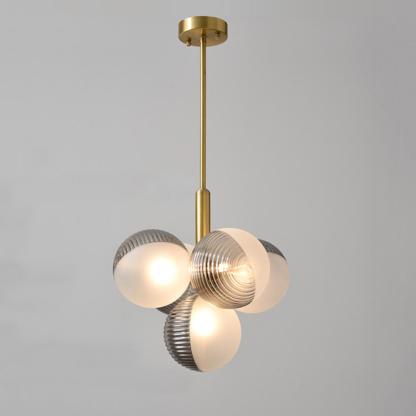 Nordic Luxury Glass Bubble Chandelier Simple High-end Copper Metal Pendant Light-labpiecesign