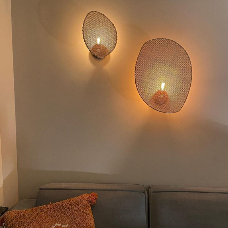 Creative Rattan Woven Aisle Wall Lamp For Living Room