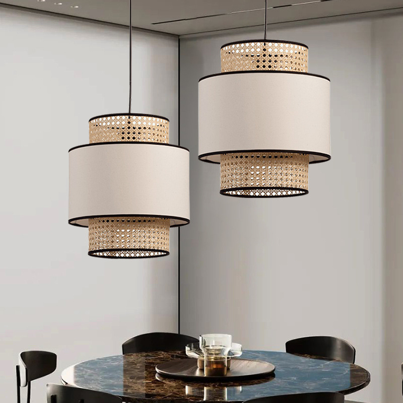 Creative Hand-woven Rattan Pendant Light For Living Room Quality Dining Room Decoration