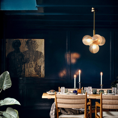 Nordic Luxury Glass Bubble Chandelier Simple High-end Copper Metal Pendant Light-labpiecesign