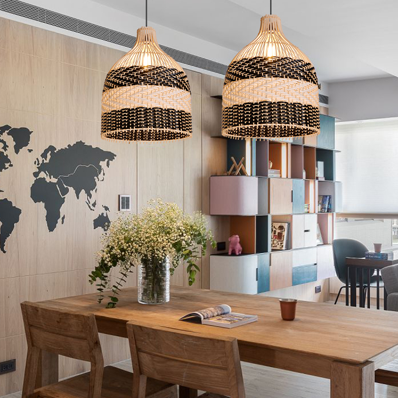 Java Rattan Pendant Light. High Quality Bamboo Wicker Hanging Light-labpiecesign