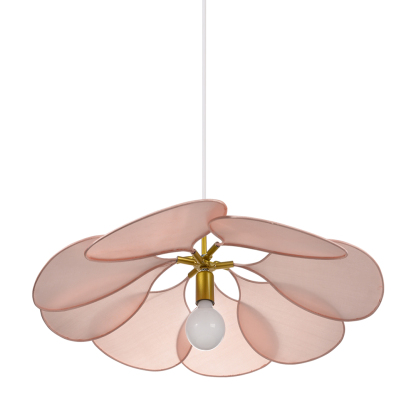 Flower suspension 14 petals linen and rattan - linen and rattan flower chandelier-labpiecesign
