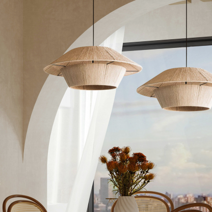 Wabi-Sabi Style Japanese Retro Hemp Rope Pendant Light-labpiecesign