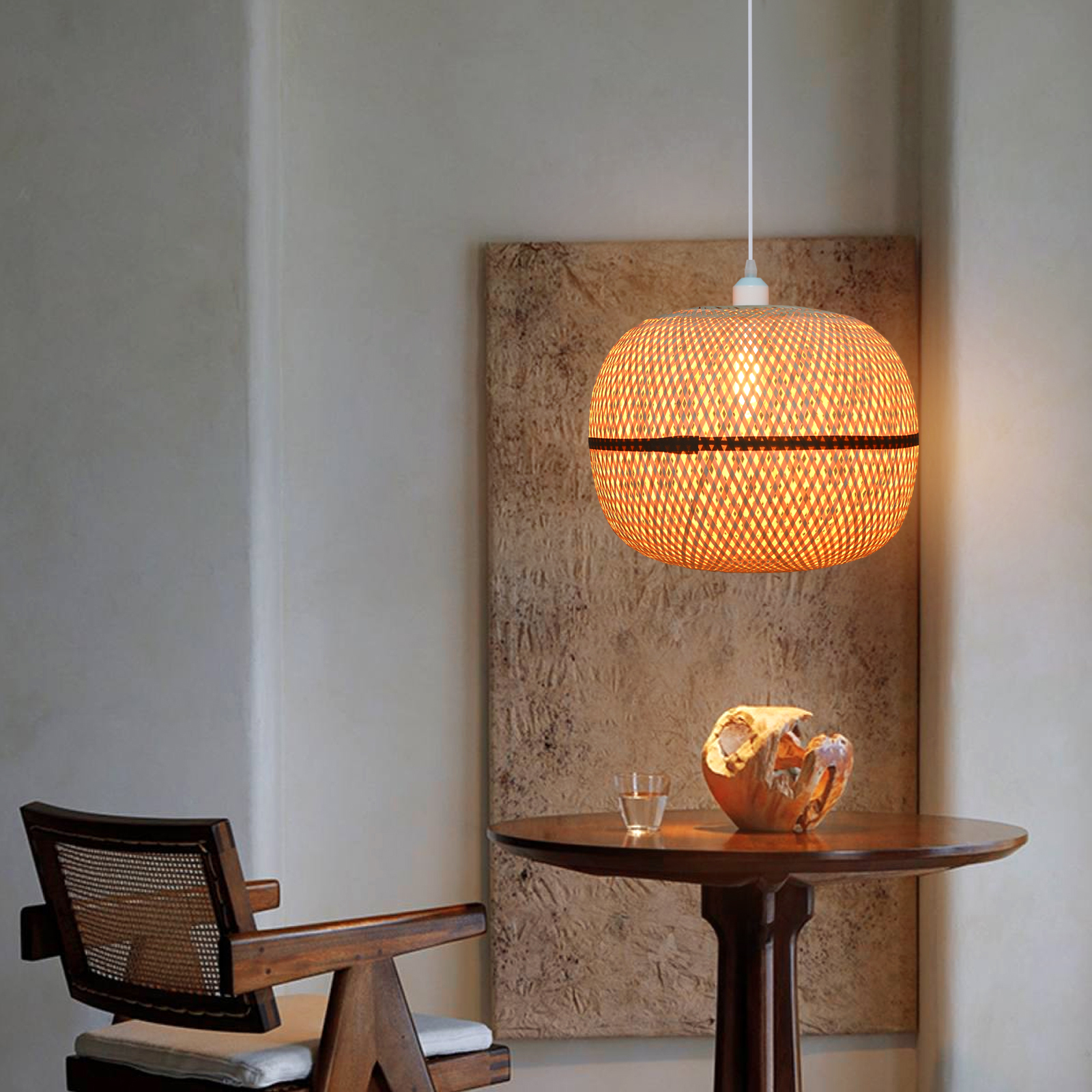 Rattan Novelty Pendant Lights Wicker Pendant Shade-labpiecesign