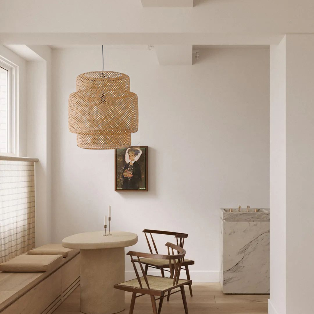 Tiered bamboo pendant light shade vintage diy lighting shade store-labpiecesign