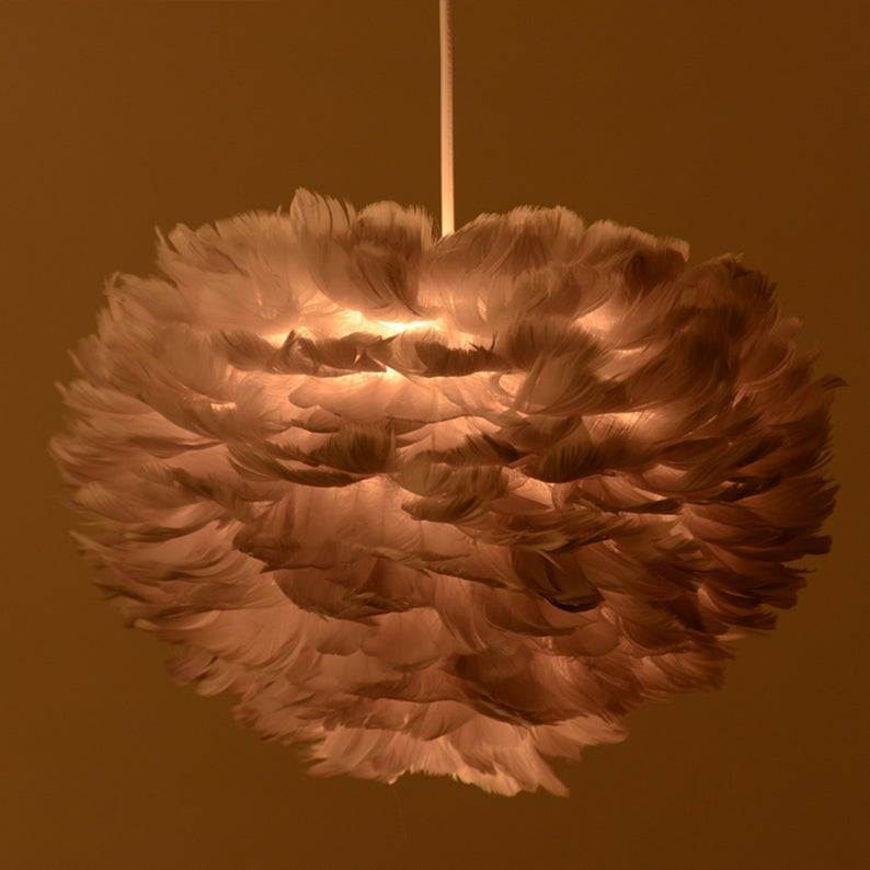 Nordic Design Feather Pendant Lights Lighting Fixture For Bedroom