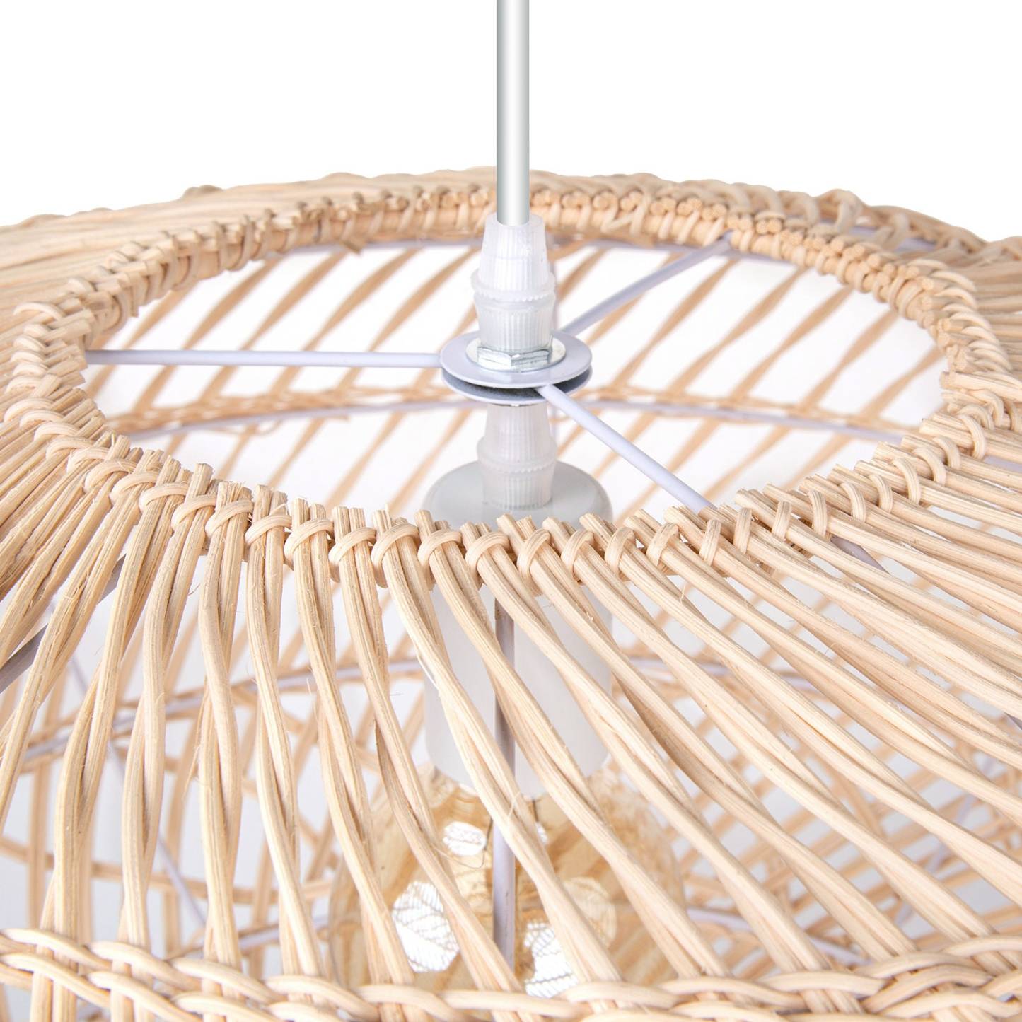 Homestay Basket Rattan Pendant Light Pastoral Wicker Hanging Lamps