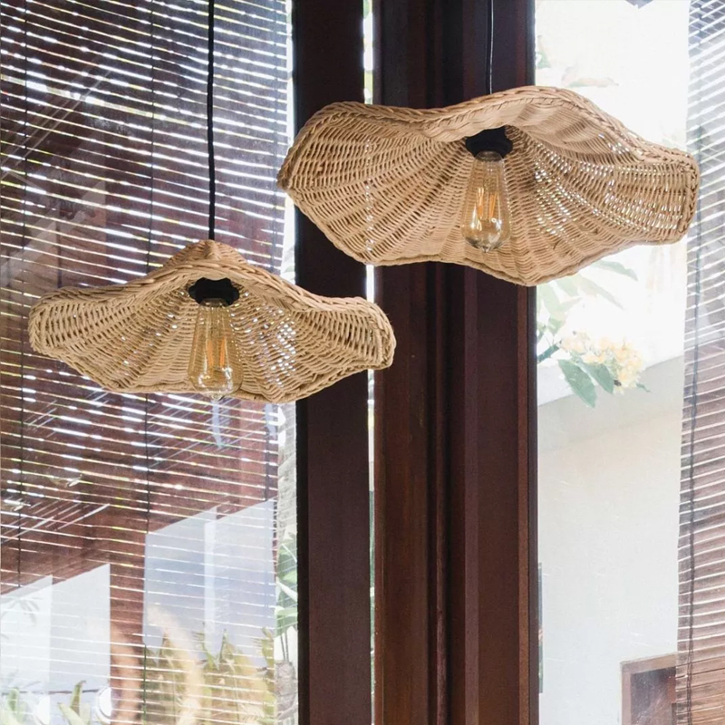 Boho Wicker Rattan Pendant Light