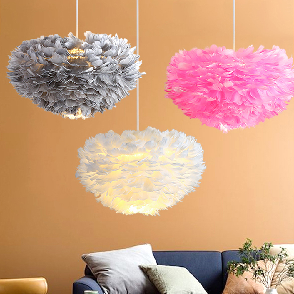 Nordic Design Feather Pendant Lights Lighting Fixture For Bedroom